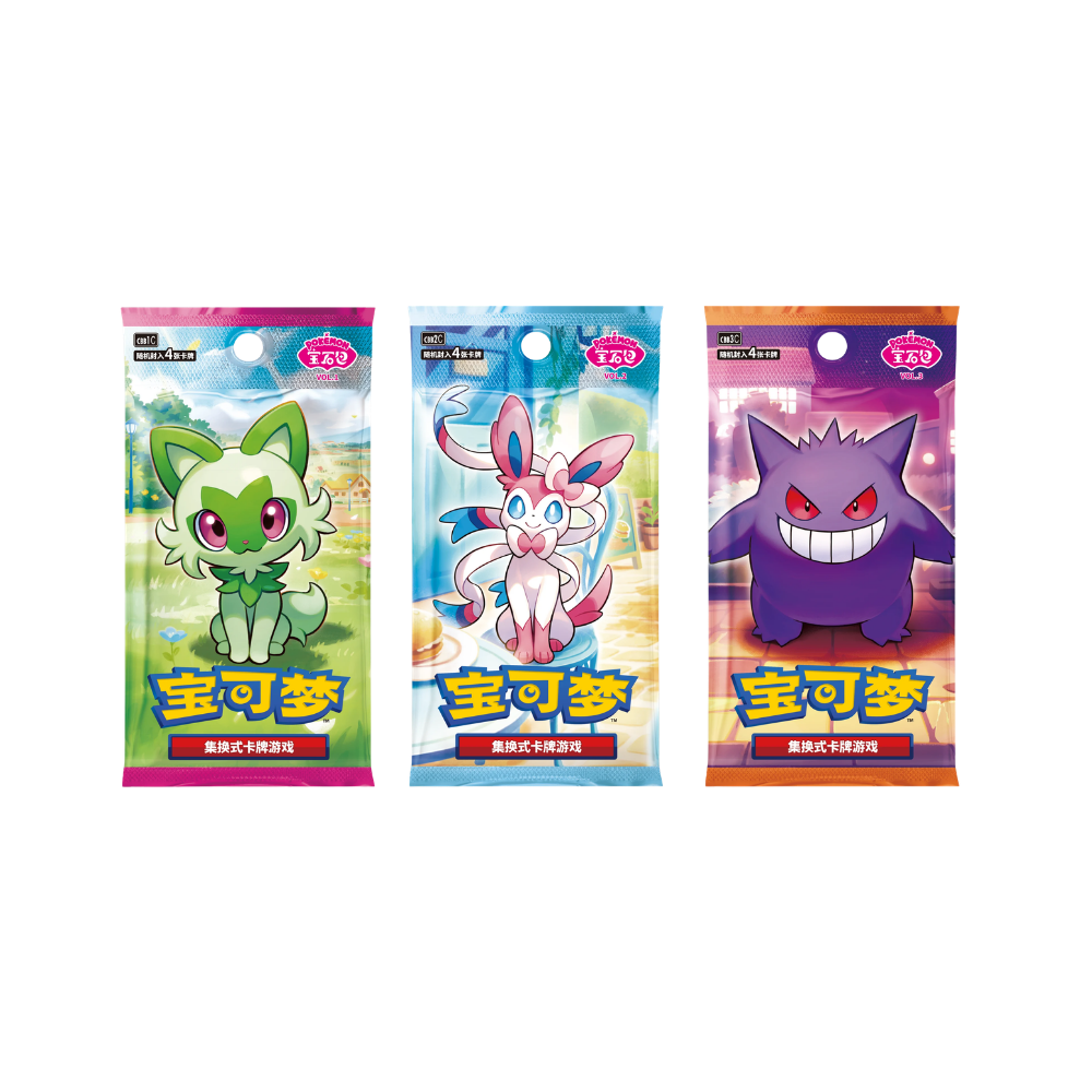 Pokemon Gem Pack Badge Set Pack Simplified Chinese Blind Bag