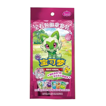 Pokemon Gem Pack Badge Set Pack Simplified Chinese Blind Bag